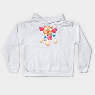 Funny Cute Owl dropping eggs Kids Hoodie